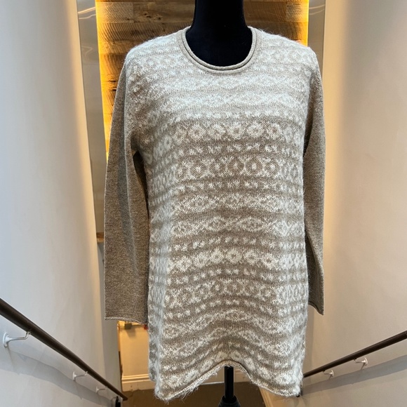 🌸 Kuna baby alpaca wool blend loose knit sweater fluffy women's - Picture 1 of 6